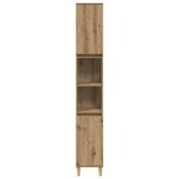 Berkfield Home Bathroom Cabinet Artisan Oak 30x30x190 cm Engineered Wood in Brown - Size: 30 x 30 x 190 cm - thumbnail 5