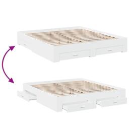 Berkfield Home Bed Frame with Drawers without Mattress White 200x200 cm - thumbnail 7