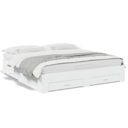 Berkfield Home Bed Frame with Drawers without Mattress White 200x200 cm - thumbnail 1