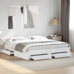 Berkfield Home Bed Frame with Drawers without Mattress White 200x200 cm - thumbnail 2