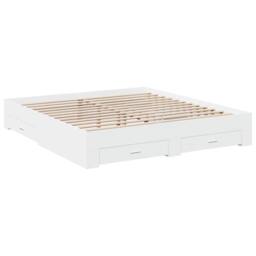 Berkfield Home Bed Frame with Drawers without Mattress White 200x200 cm - thumbnail 3