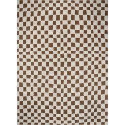 Livabliss Freud-Modern Black Ivory Brown High Pile Checkered Living Dining Rug - Size: 160 cm x 215 cm - thumbnail 2