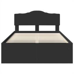 Berkfield Home Bed Frame with Headboard Black 120 x 200 cm Solid Pine Wood - thumbnail 7