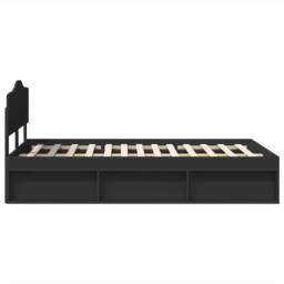 Berkfield Home Bed Frame with Headboard Black 120 x 200 cm Solid Pine Wood - thumbnail 8