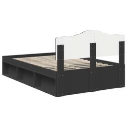 Berkfield Home Bed Frame with Headboard Black 120 x 200 cm Solid Pine Wood - thumbnail 9