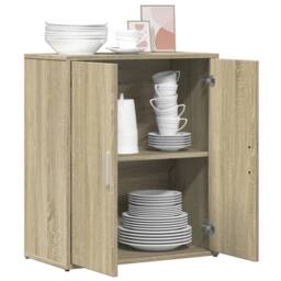 Berkfield Home Sideboard Sonoma Oak 60x31x70 cm Engineered Wood in Light Brown - Size: 60 x 31 x 70 cm - thumbnail 4