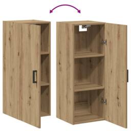 Berkfield Home Wall Mounted Cabinet Artisian Oak 34.5x34x90 cm Engineered Wood in Light Tan - thumbnail 8