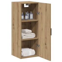 Berkfield Home Wall Mounted Cabinet Artisian Oak 34.5x34x90 cm Engineered Wood in Light Tan - thumbnail 1