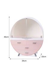 SHEONLY 40CM High Round Transparent Cosmetic Display Box With 4 Drawers Storage Box in Pink - thumbnail 6