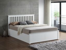 Bedmaster Malmo Wooden Ottoman Bed & Signature Platinum 2000 Pocket Sprung Mattress in White - Size: King - thumbnail 3