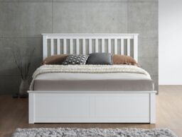 Bedmaster Malmo Wooden Ottoman Bed & Signature Platinum 2000 Pocket Sprung Mattress in White - Size: King - thumbnail 2