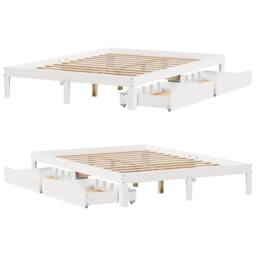 Berkfield Home Bed Frame with Drawers without Mattress White 120x200 cm - Size: Small Double - thumbnail 9
