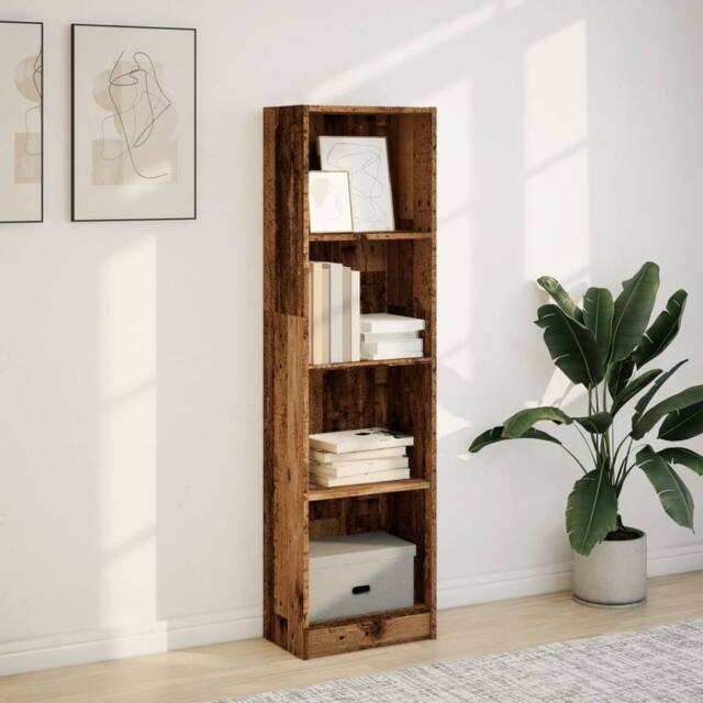 Berkfield Home Decorative Bookcase Old Wood 40x24x143 cm Engineered Wood in Brown - Size: 40 x 24 x 143 cm - image 1