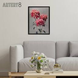 "Artery8 Pink Chrysanthemum Flowers Framed Canvas Wall Art Print Ogawa Kazumasa - Size: W12"" x H16""" - thumbnail 3