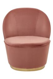 Orsina Stylish Cream Velvet Base Chair, Elegant Accent Chair, Velvet Upholstered Armless Chair, Mid-century Chair in Dusty Pink - thumbnail 2