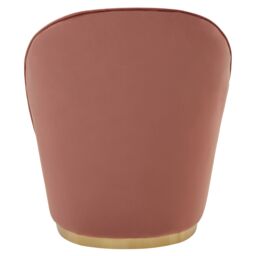 Orsina Stylish Cream Velvet Base Chair, Elegant Accent Chair, Velvet Upholstered Armless Chair, Mid-century Chair in Dusty Pink - thumbnail 4