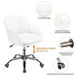 Kelvenix Leather Home Office Chair white - Size: 0.6m2 - thumbnail 5
