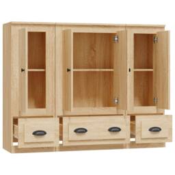 Berkfield Home Highboards 3 pcs Sonoma Oak Engineered Wood in Light Oak - thumbnail 6