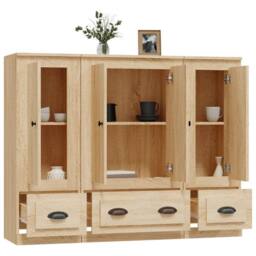 Berkfield Home Highboards 3 pcs Sonoma Oak Engineered Wood in Light Oak - thumbnail 5