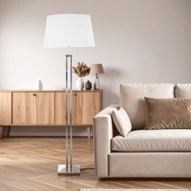 Orsina Skye Floor Lamp with Dual Rod Base in Silver - image 1