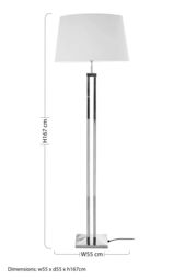 Orsina Skye Floor Lamp with Dual Rod Base in Silver - thumbnail 5