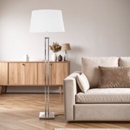 Orsina Skye Floor Lamp with Dual Rod Base in Silver - thumbnail 1