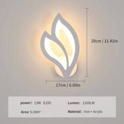 Goeco LED Interior Wall Light 13W Modern Flower Shaped Wall Lamp 3000K White - thumbnail 7