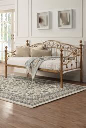 SlumberWorx Essendon Vintage Living Room Bedroom Antique Brass Metal Day Bed in Bronze - Size: Single