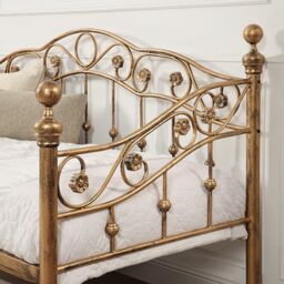 SlumberWorx Essendon Vintage Living Room Bedroom Antique Brass Metal Day Bed in Bronze - Size: Single - thumbnail 3