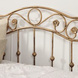 SlumberWorx Essendon Vintage Living Room Bedroom Antique Brass Metal Day Bed in Bronze - Size: Single - thumbnail 4