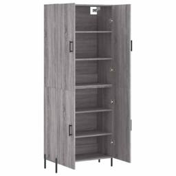 Berkfield Home Highboard Grey Sonoma 69.5x34x180 cm Engineered Wood - thumbnail 4