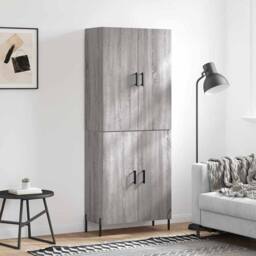 Berkfield Home Highboard Grey Sonoma 69.5x34x180 cm Engineered Wood - thumbnail 2