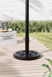 Garden Sanctuary Floral Pattern Cement Freestanding Parasol Base in Black - thumbnail 2
