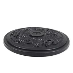 Garden Sanctuary Floral Pattern Cement Freestanding Parasol Base in Black - thumbnail 4