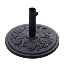 Garden Sanctuary Floral Pattern Cement Freestanding Parasol Base in Black - thumbnail 3