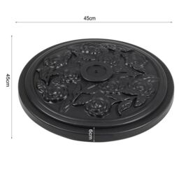 Garden Sanctuary Floral Pattern Cement Freestanding Parasol Base in Black - thumbnail 6