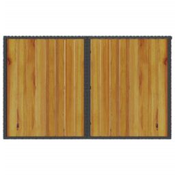 Berkfield Home Garden Table with Wooden Top Black 110x68x70 cm Poly Rattan - Size: 110 x 68 x 70 cm - thumbnail 7