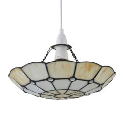 First Choice Lighting Brixham - Tiffany Coloured Glass Uplighter Easy Fit Pendant Shade - thumbnail 2