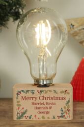 Personalised Memento Company Personalised Christmas Foliage Light Bulb in Light Brown - thumbnail 3