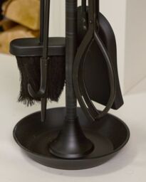 Dibor Contemporary Fireside 4pc Companion Set Freestanding Fireplace Tool Accessory Set Black Fire Set - 75cm High - thumbnail 4
