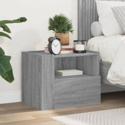 Berkfield Home Wall-mounted Bedside Cabinet Grey Sonoma 45x30x35 cm - Size: 45 x 30 x 35 cm - thumbnail 3