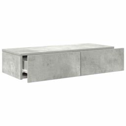Berkfield Home Wall Shelf with Drawers Concrete Grey 80x33x17 cm Engineered Wood - Size: 80 x 33 x 17 cm - thumbnail 7