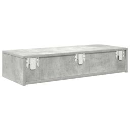 Berkfield Home Wall Shelf with Drawers Concrete Grey 80x33x17 cm Engineered Wood - Size: 80 x 33 x 17 cm - thumbnail 6