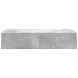 Berkfield Home Wall Shelf with Drawers Concrete Grey 80x33x17 cm Engineered Wood - Size: 80 x 33 x 17 cm - thumbnail 4