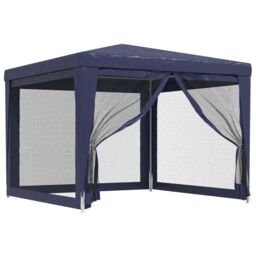 Berkfield Home Party Tent with 4 Mesh Sidewalls Blue 3x3 m HDPE - thumbnail 2