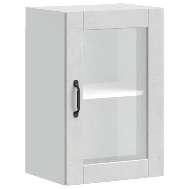 Berkfield Home Kitchen Wall Cabinet with Glass Door¬†Porto Concrete Grey - image 1