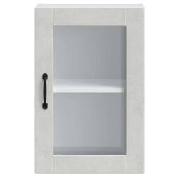 Berkfield Home Kitchen Wall Cabinet with Glass Door¬†Porto Concrete Grey - thumbnail 6