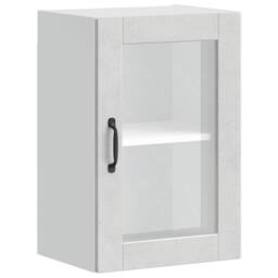 Berkfield Home Kitchen Wall Cabinet with Glass Door¬†Porto Concrete Grey