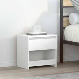 Berkfield Home Bedside Cabinet White 40x30x39 cm Engineered Wood - Size: 40 x 30 x 39 cm - thumbnail 2