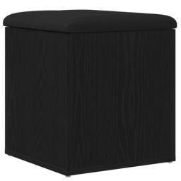 Berkfield Home Storage Bench Black Oak 40x40x45 cm Engineered Wood - Size: 40 x 40 x 45 cm - thumbnail 2